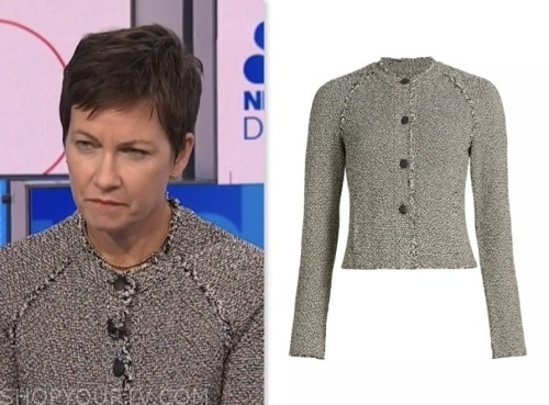 stephanie gosk, nbc news daily, grey tweed jacket