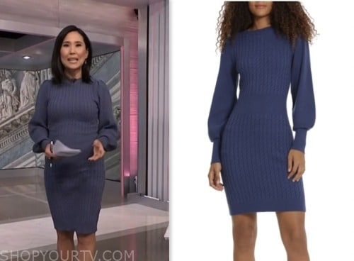 NBC News Daily: October 2023 Vicky Nguyen's Blue Cable Knit Sweater ...