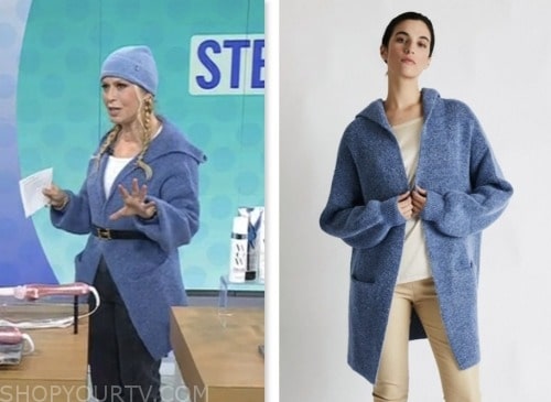 jill martin, the today show, blue hooded cardigan sweater