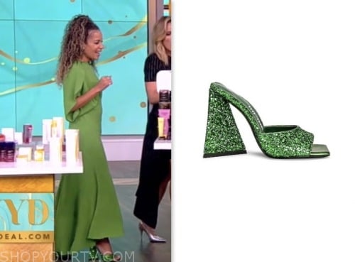 the view, green glitter heels, sunny hostin