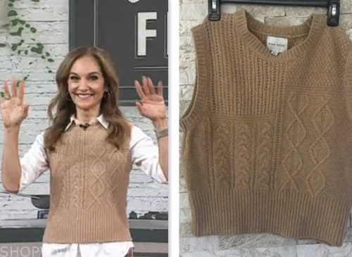 joy bauer, the today show, tan cable knit sweater vest