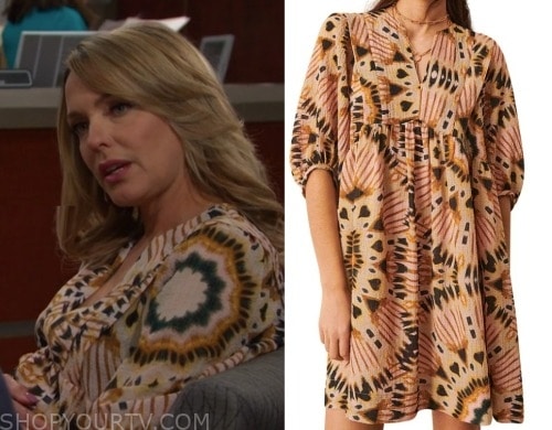 Nicole's blue mock neck dress on Days of our Lives