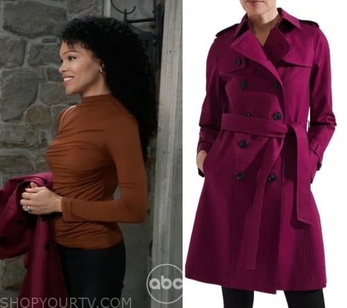 General Hospital: October 2023 Portia's Burgundy Coat | Shop Your TV