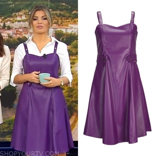 Esta Manhã: October 2023 Sara’s Purple Leather Dress | Shop Your TV