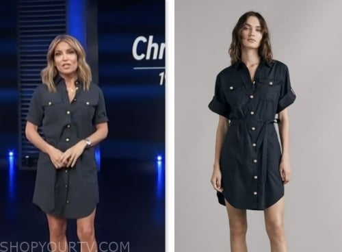 kit hoover, navy blue shirt dress, access hollywood