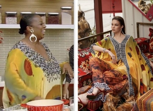 melba wilson, yellow hot air balloon kaftan caftan dress, live with kelly and mark