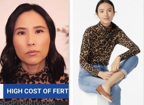 the today show, vicky nguyen, leopard turtleneck top