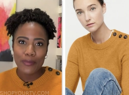 Priscilla Thompson, the today show, mustard yellow button detail sweater