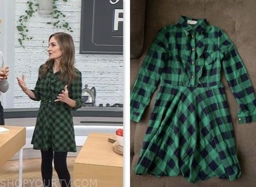 joy bauer, the today show, green check mini dress