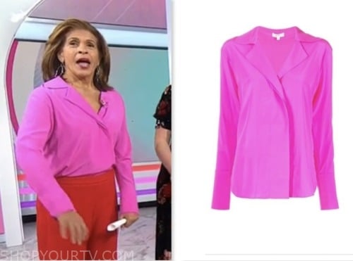 hoda kotb, the today show, pink silk blouse