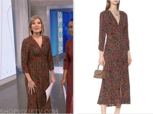 NBC News Daily: November 2023 Kate Snow's Red Paisley Print Midi Dress ...