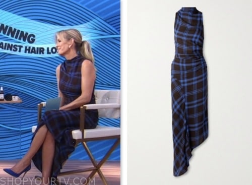 good morning america, gma3, blue plaid dress, dr. jennifer ashton