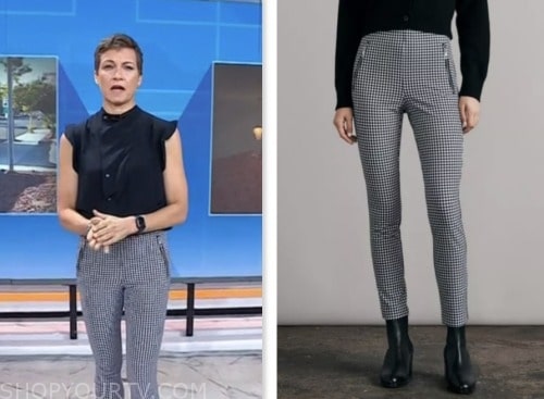 stephanie gosk, the today show, gingham zipper pants