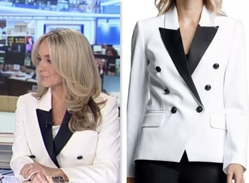 america's newsroom, dana perino, fox news fashion, black and white double breasted blazer