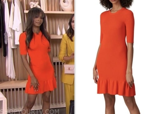 zuri hall, red knit mini dress, access daily