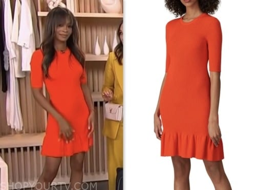 zuri hall, access hollywood, red ribbed knit mini dress