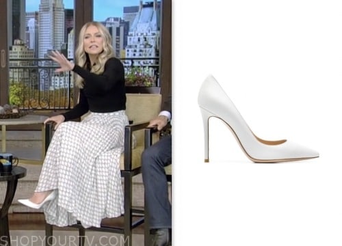 live with kelly and mark, kelly ripa, white pumps heels