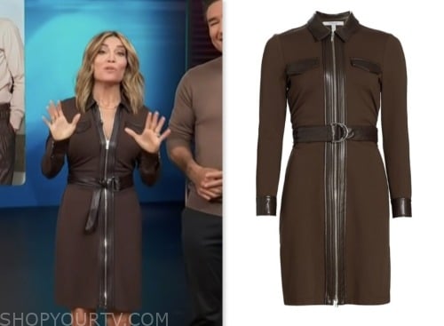 access hollywood, brown zipper shirt dress, kit hoover