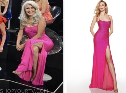 Edith Aguirre, the golden bachelor, women tell all, pink gown