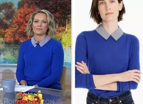 dylan dreyer, the today show, blue striped collar sweater