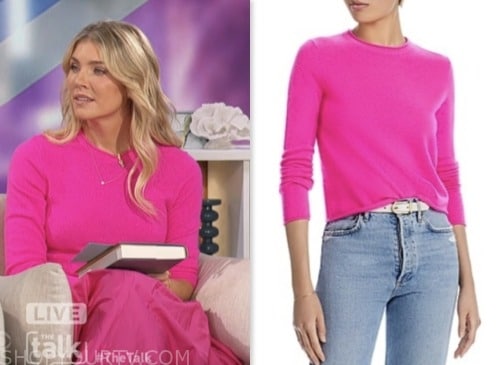 amanda kloots, the talk, pink cashmere sweater