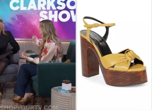 kelly clarkson, the kelly clarkson show, yellow platform sandals heels