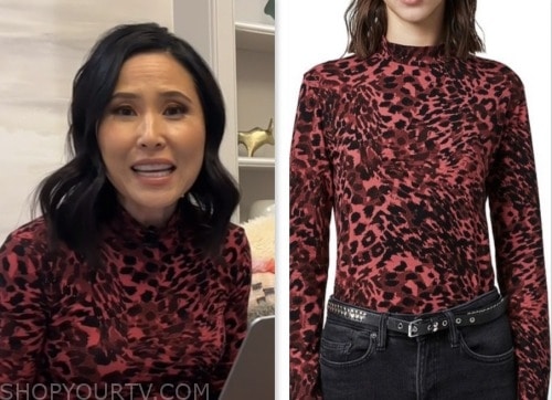 the today show, red leopard turtleneck top, vicky nguyen