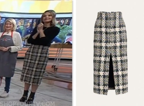 savannah guthrie, the today show, tweed plaid pencil skirt