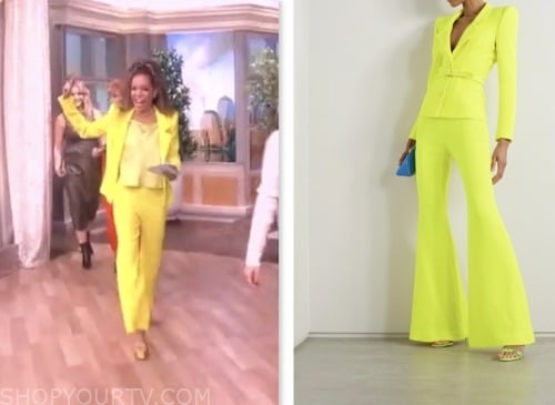 the view, sunny hostin, yellow blazer and pant suit