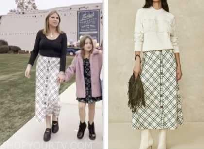 the today show, jenna bush hager, hoda and jenna, white plaid midi skirt
