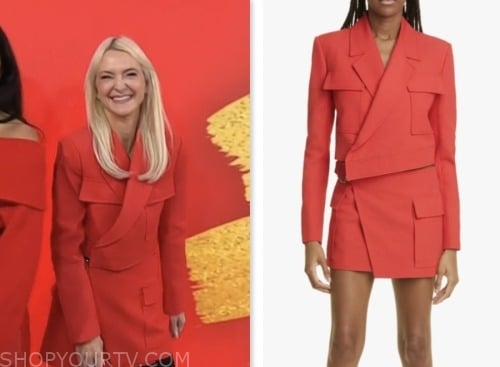 zanna roberts rassi, the today show ,hoda and jenna, red cropped jacket and mini skirt