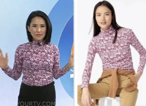 the today show, vicky nguyen, pink floral turtleneck top