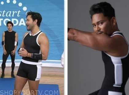 Isaac Boots, the today show, black and white tank and biker shorts