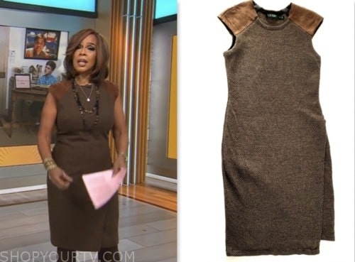 gayle king, cbs mornings, brown dress