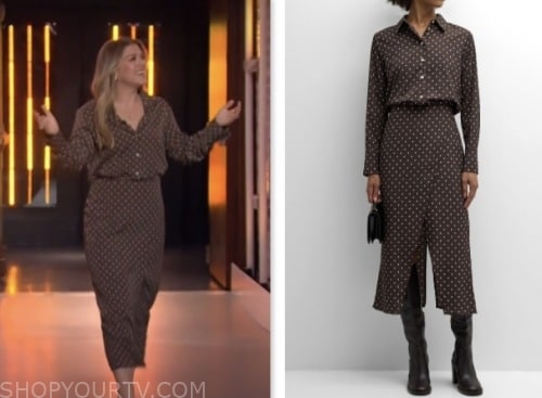 the kelly clarkson show, kelly clarkson, brown polka dot dress