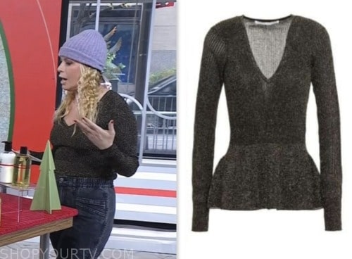 jill martin, the today show, metallic v-neck peplum top