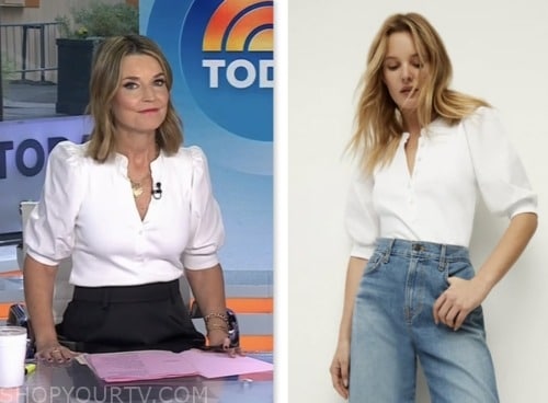 savannah guthrie, the today show, white puff sleeve top
