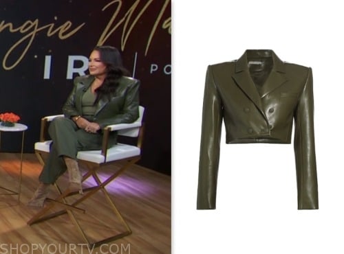 angie martinez, good morning america, gma3, green leather cropped blazer