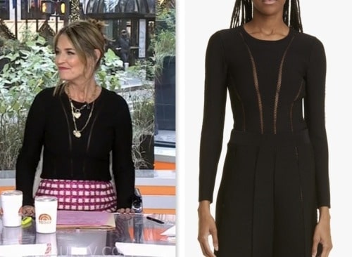 savannah guthrie, the today show, black knit long sleeve top