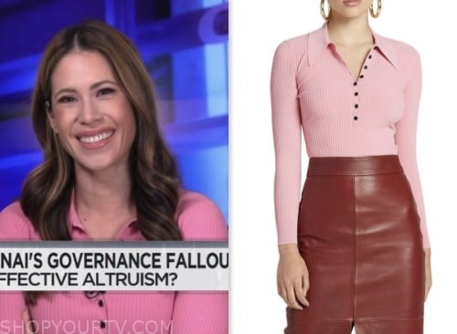 deirdre bosa, nbc news daily, pink knit polo top