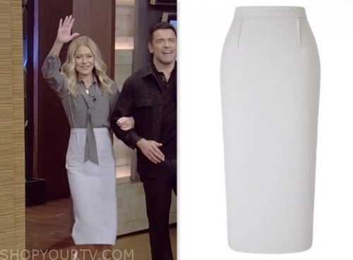 live with kelly and mark, kelly ripa, grey pencil skirt