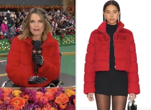 the today show, savannah guthrie, red fur jacket