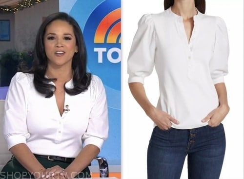 laura jarrett, the today show, white puff sleeve top