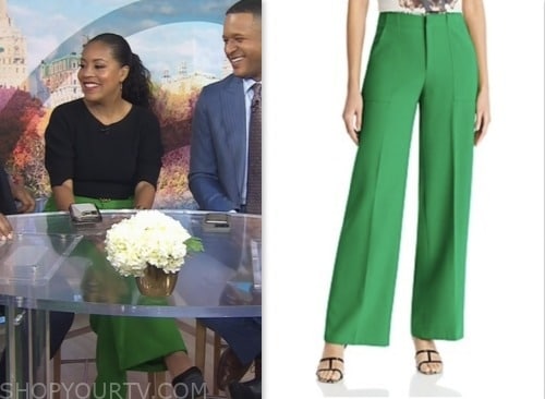 the today show, sheinelle jones, green pants
