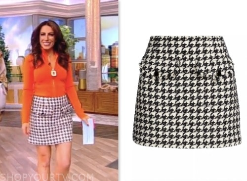 alyssa farah griffin, houndstooth tweed mini skirt, the view