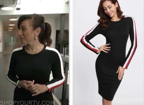 cbs mornings, striped sleeve dress, michelle miller