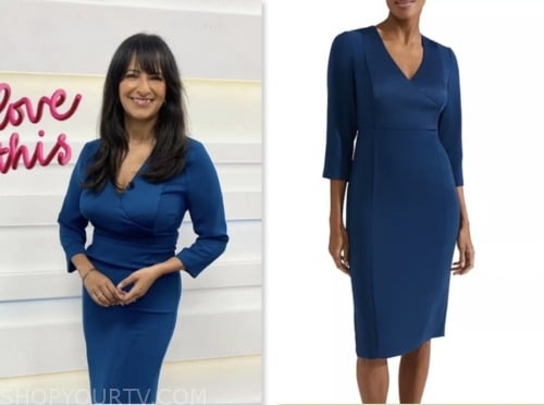 good morning britain, blue pencil dress, ranvir singh