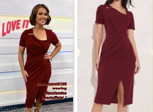 good morning britain, susanna reid, red dress