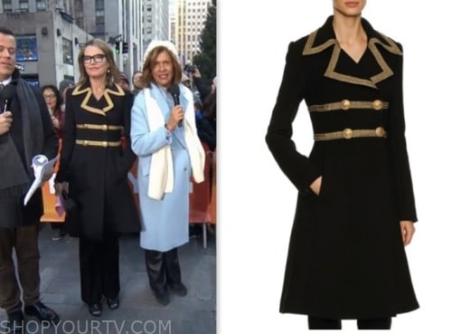 savannah guthrie, the today show, black and gold coat