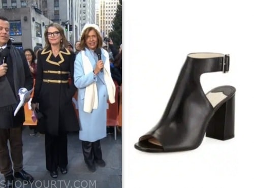savannah guthrie, the today show, black leather sandals heels